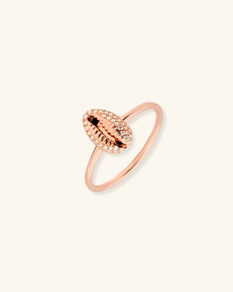 Baby Cowrie Ring Pavé