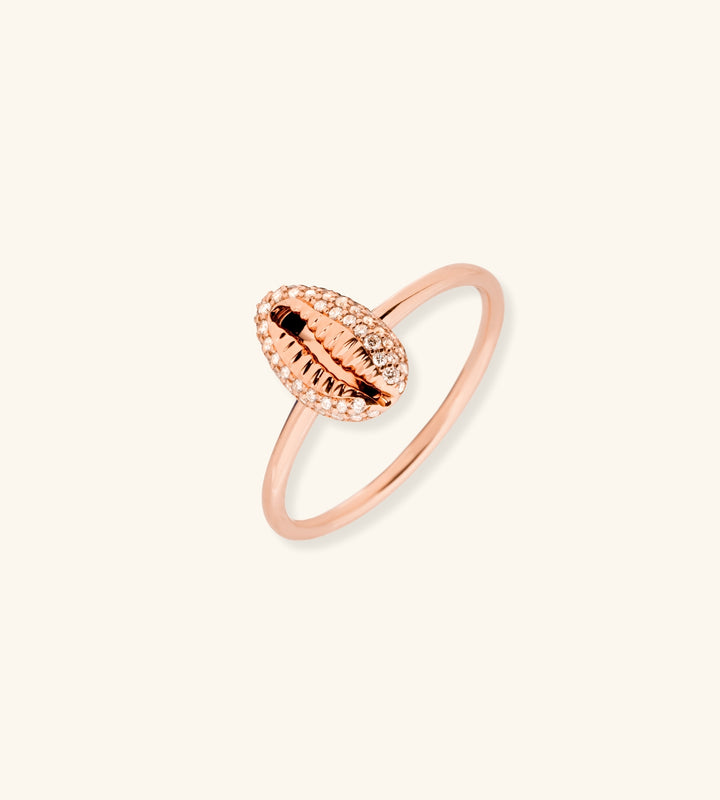 Baby Cowrie Ring Pavé