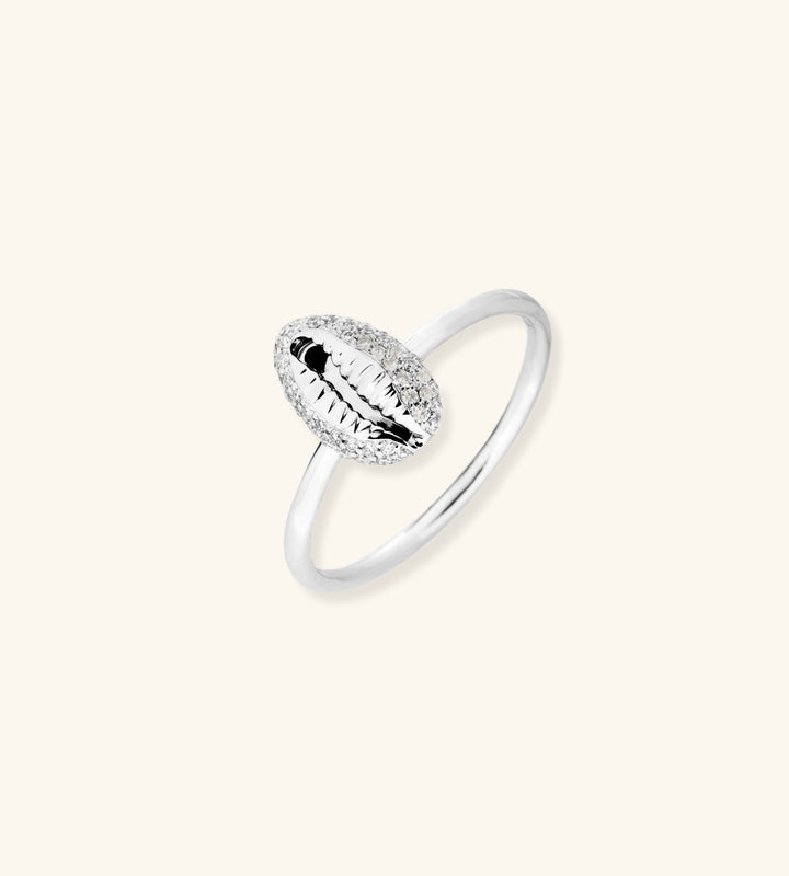 Baby Cowrie Ring Pavé