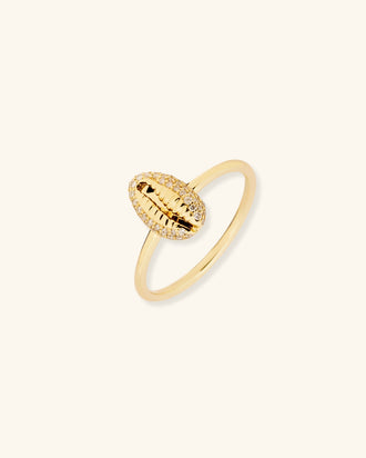 Baby Cowrie Ring Pavé