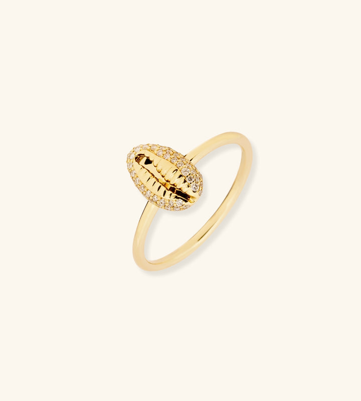 Baby Cowrie Ring Pavé