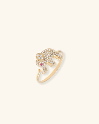 Baby Elephants Ring Pavé