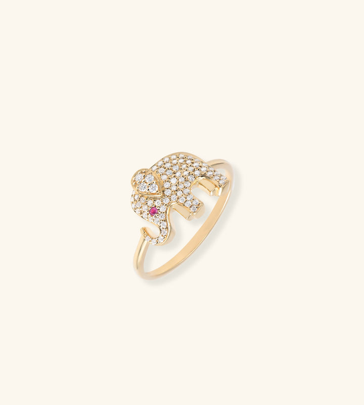 Baby Elephants Ring Pavé