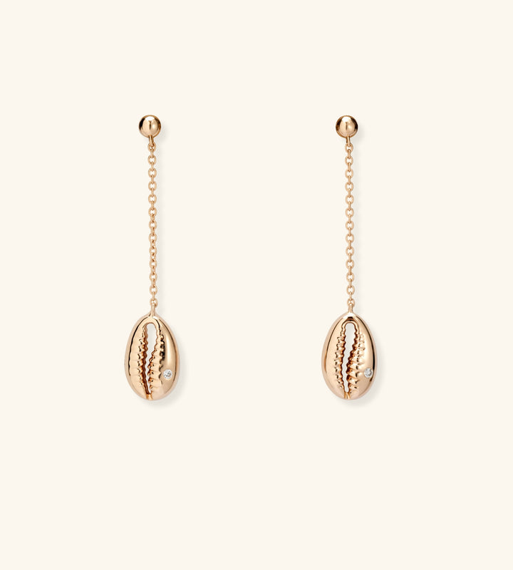 Baby Cowrie Drop Earrings