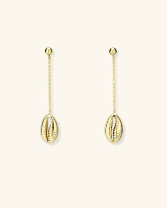Baby Cowrie Drop Earrings