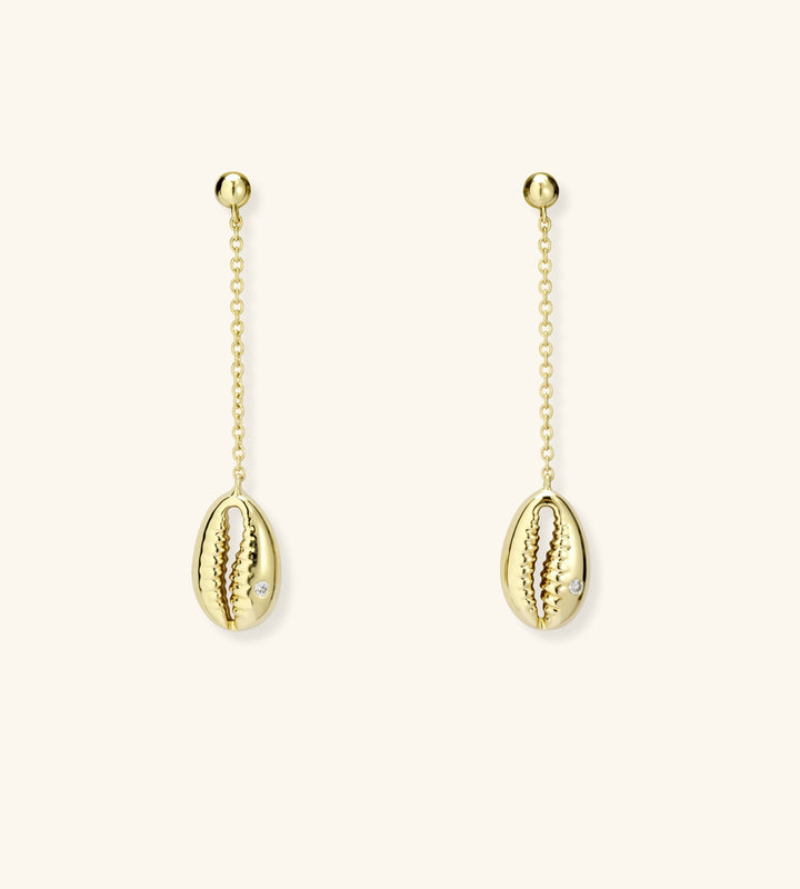 Baby Cowrie Drop Earrings