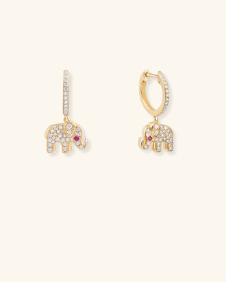 Baby Elephant Hoop Earrings