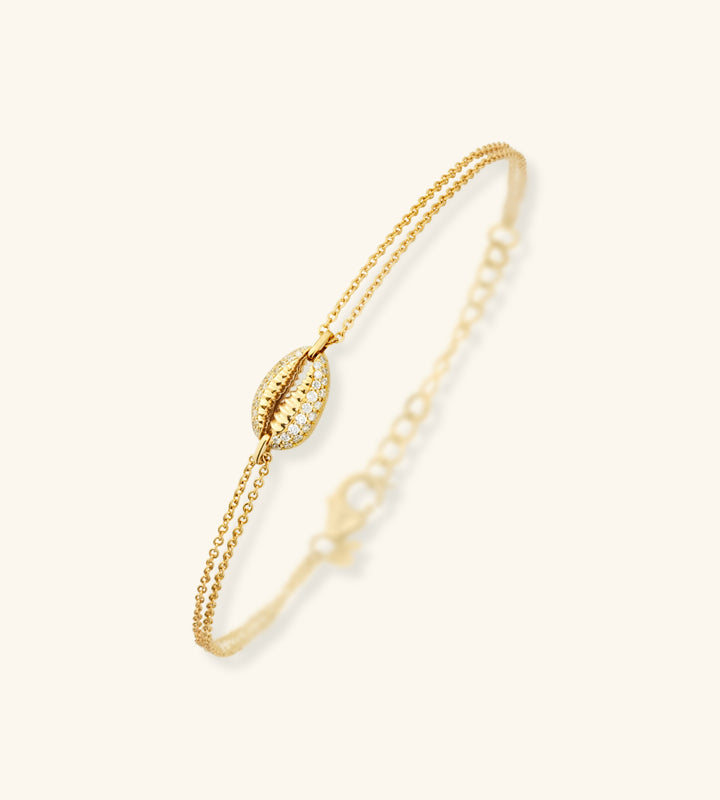 Baby Cowrie Bracelet Pavé