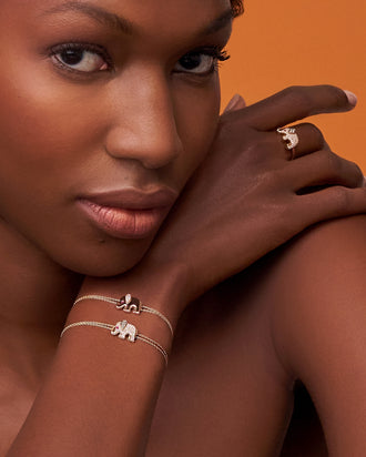 Baby Elephants Bracelet Pavé