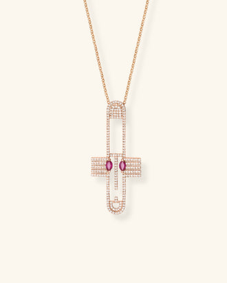 Acalata Contemporary Necklace No. 1, Large Version Pavé