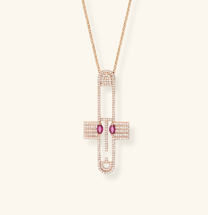 Acalata Contemporary Necklace No. 1, Large Version Pavé