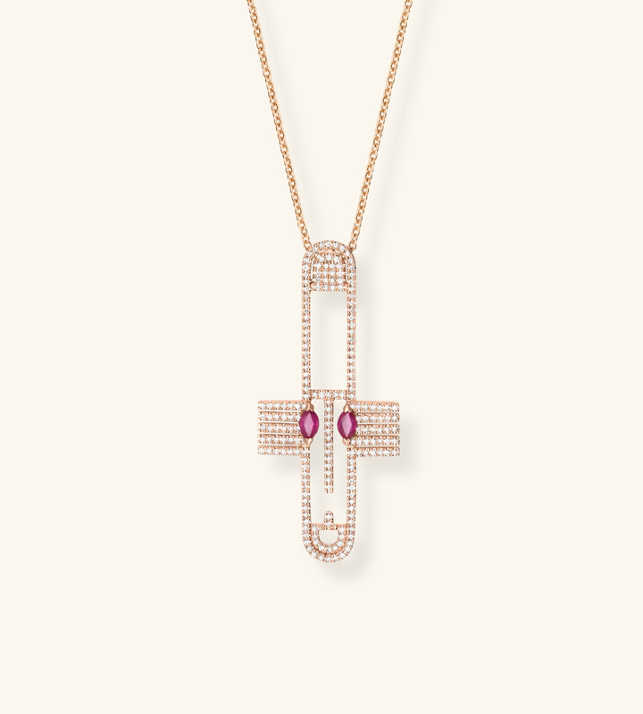 Acalata Contemporary Necklace No. 1, Large Version Pavé