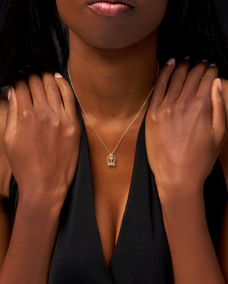 Adinkra Necklace, Love Pavé