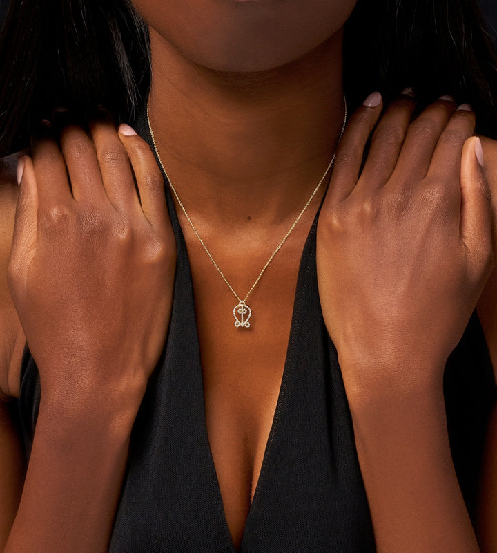 Adinkra Necklace, Love Pavé