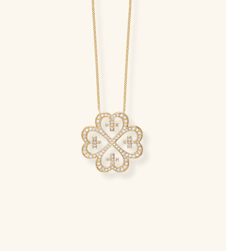 Adinkra Necklace, God's Protection Pavé