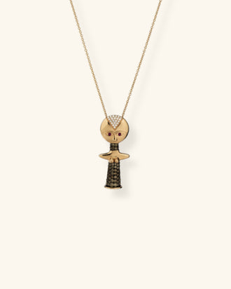 Ashanti Necklace pavé-set with brown diamonds
