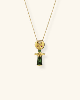 Ashanti Necklace pavé-set with tsavorites