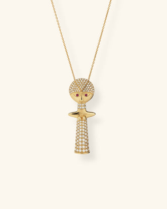Ashanti Necklace, Large Version pavé-set with diamonds