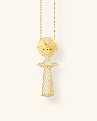 Ashanti XL Necklace, pavé-set with diamonds