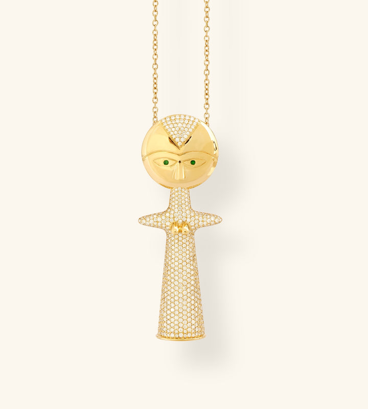 Ashanti XL Necklace, pavé-set with diamonds