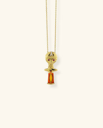 Ashanti Necklace, Orange Lacquer