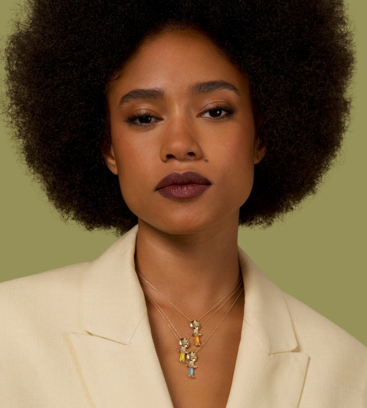 Ashanti Necklace, Yellow Lacquer