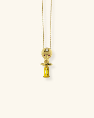 Ashanti Necklace, Yellow Lacquer