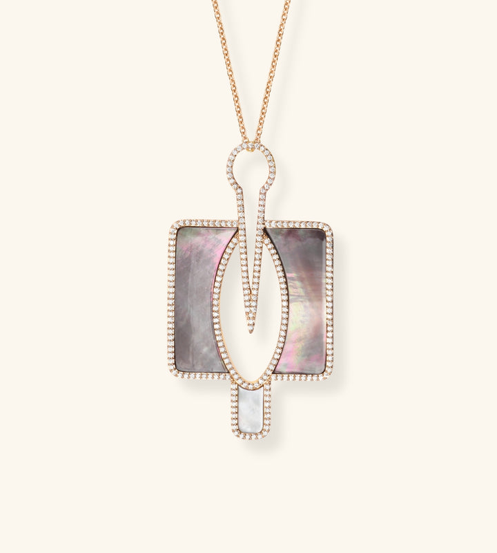 Hornbill Protection Necklace, Mother-of-Pearl, Large Version