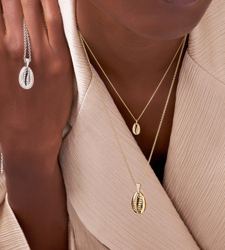 Cowrie Necklace Pavé