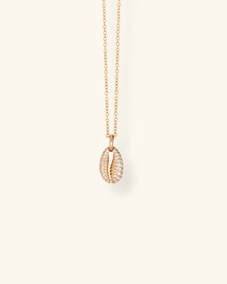 Baby Cowrie Necklace Pavé