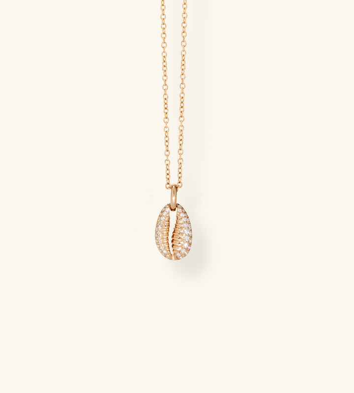 Baby Cowrie Necklace Pavé