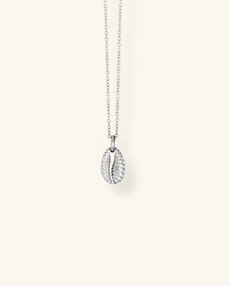 Baby Cowrie Necklace Pavé