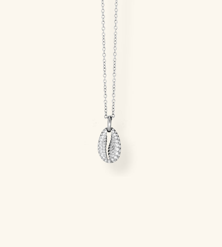 Baby Cowrie Necklace Pavé