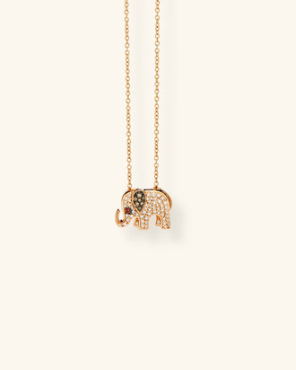 Baby Elephants Necklace Pavé