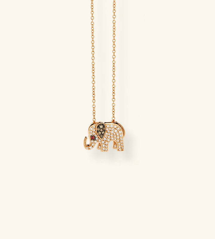 Baby Elephants Necklace Pavé