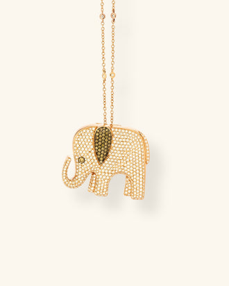 Elephant Necklace, Large Version Pavé