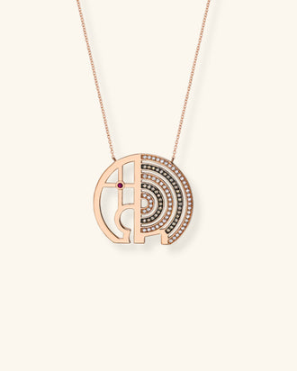 Elephant Necklace, Radial Pavé