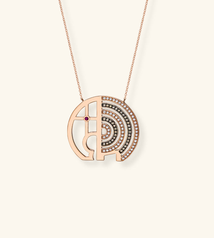 Elephant Necklace, Radial Pavé
