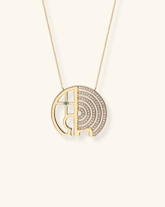 Elephants Necklace, Radial Pavé