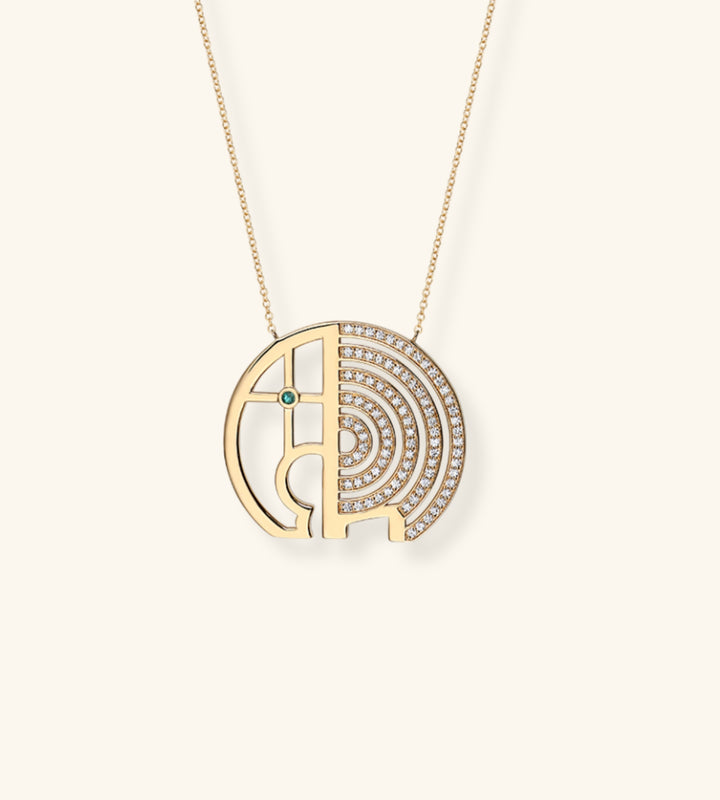 Elephants Necklace, Radial Pavé