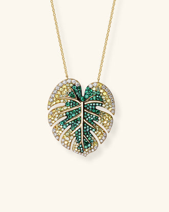Monstera Green Necklace
