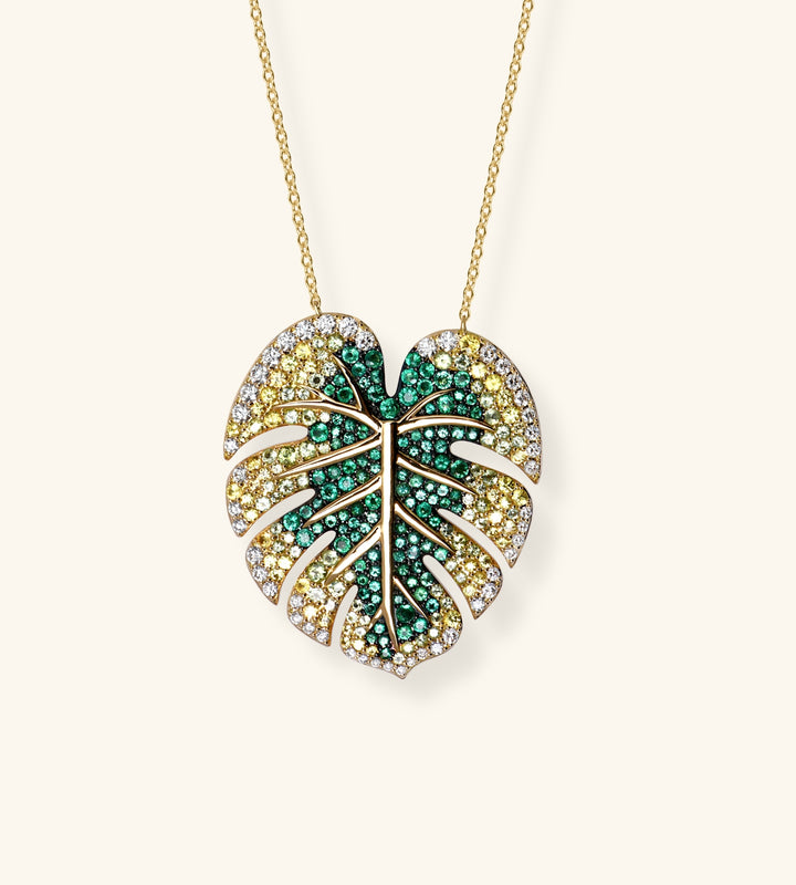 Monstera Green Necklace