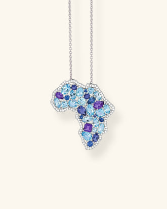 Origine Necklace, Bleu, Large Version