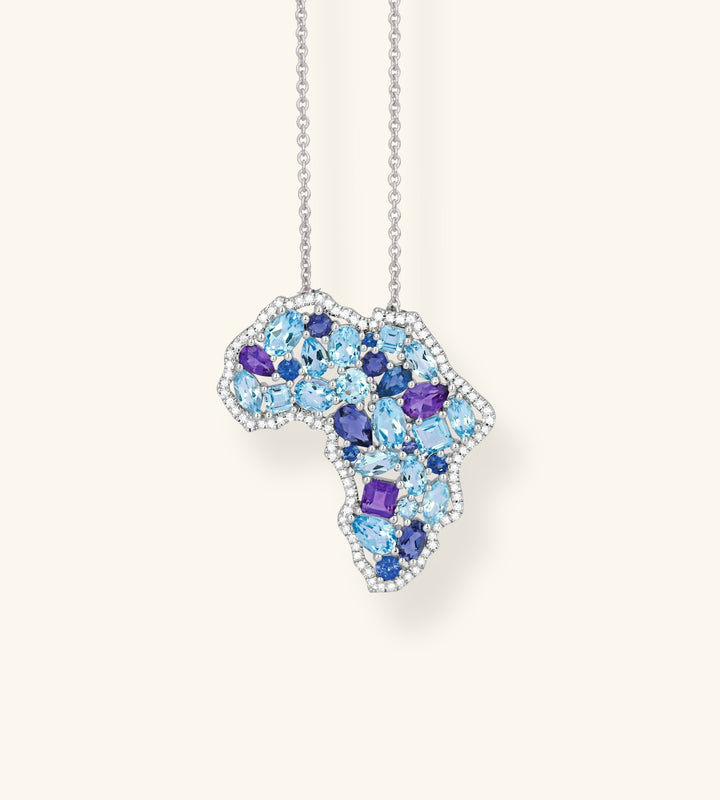 Origine Necklace, Bleu, Large Version