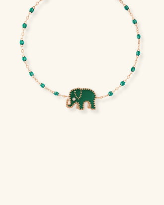Elephants Bracelet, Emerald