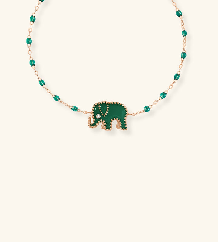 Elephants Bracelet, Emerald