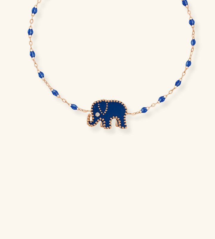 Elephants Bracelet, Prussian Blue
