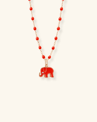 Elephants Pendant, Coral