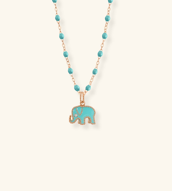 Elephants Pendant, Turquoise