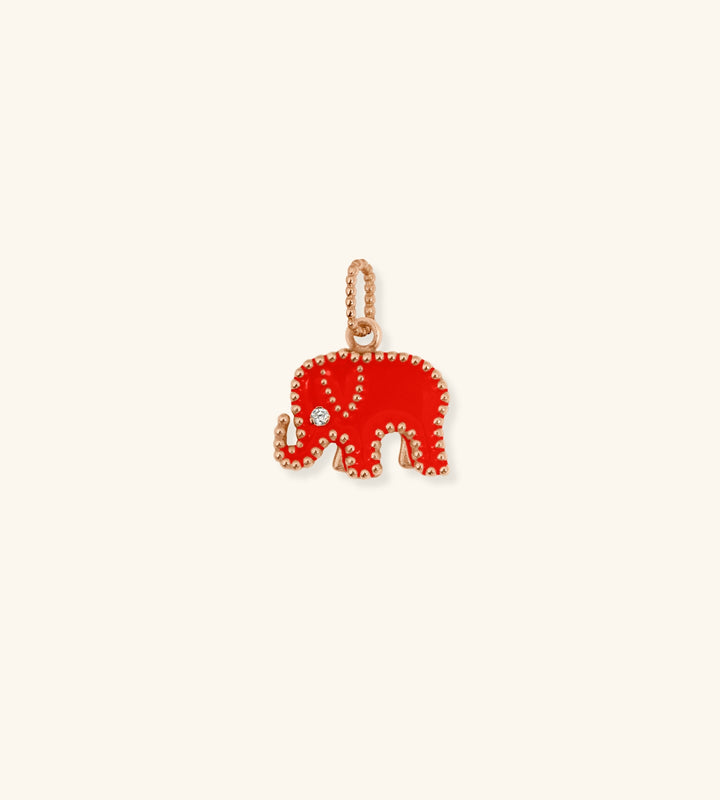 Elephants Pendant, Coral